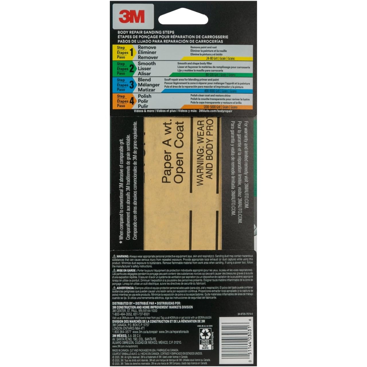 3M Sandpaper, 180 Grit, 03031, 6 Sheets, 3 2/3 in x 9 in