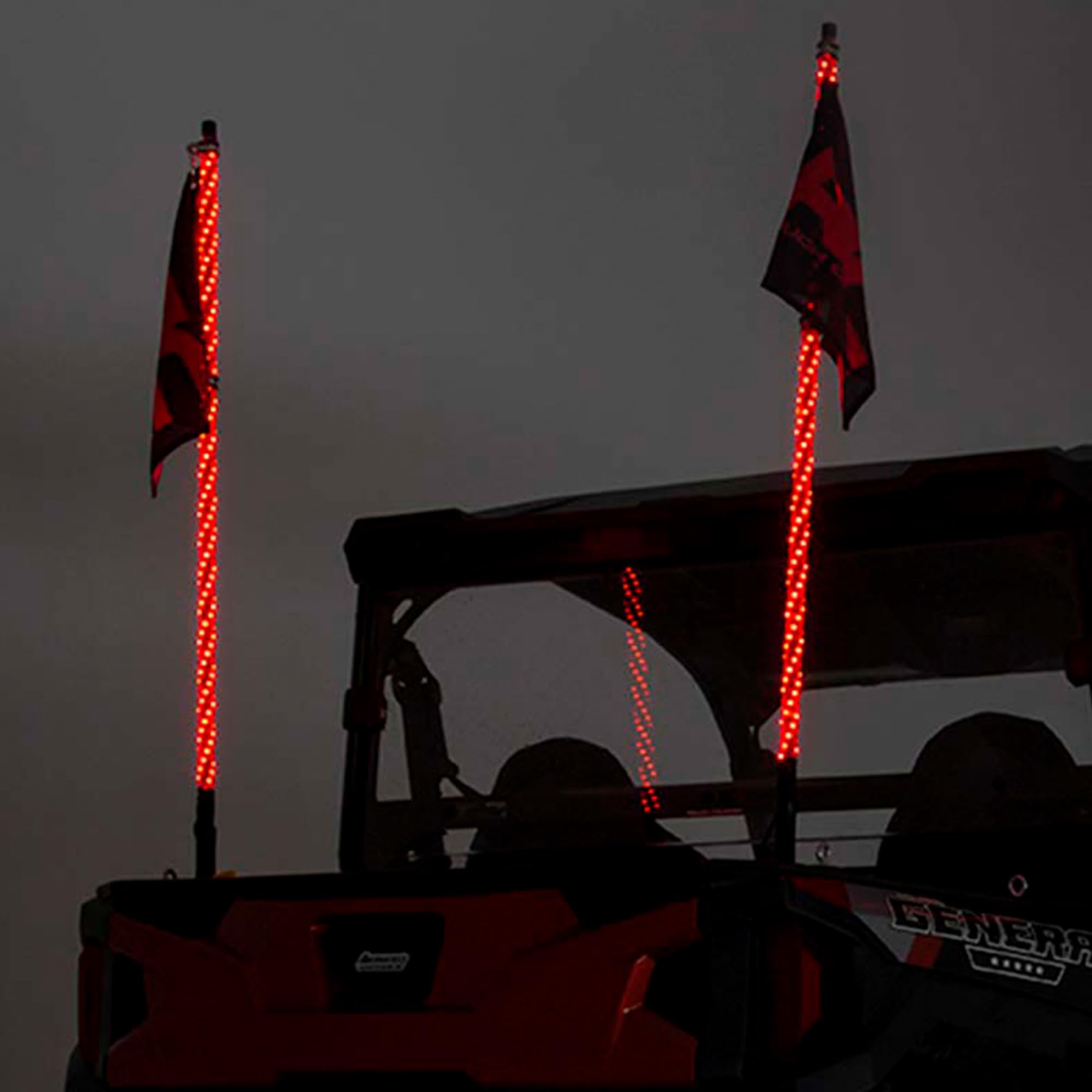 Polaris Rough Country LED Whip Light Bracket Kit for 17-22 General/Ranger- 93049 Black