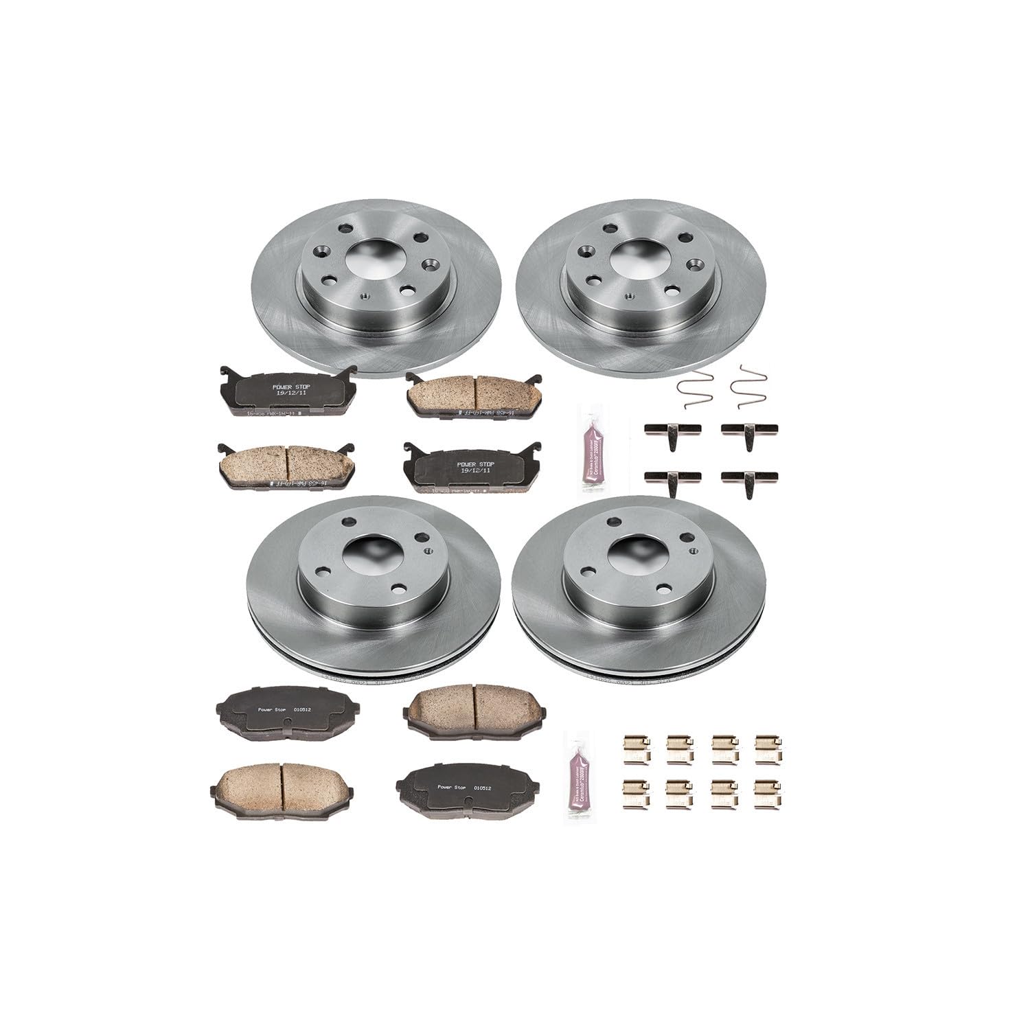 Power Stop Autospecialty KOE718 Front and Rear Replacement Brake Kit-OE Brake Rotors & Ceramic Brake Pads For Mazda Miata 1990-1993 [Model Specific]