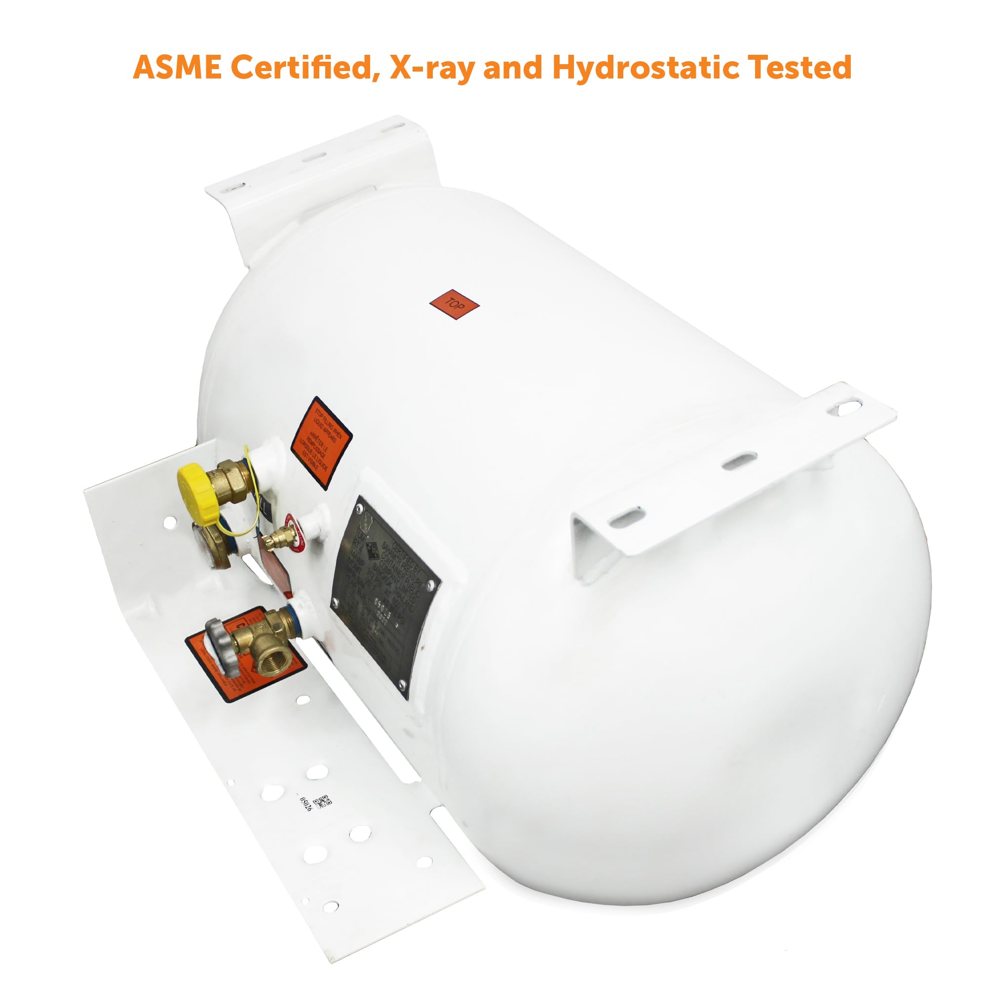 20.3 Gallon Flame King YSN203 Horizontal ASME RV, Van, Or Trailer Propane Tank Cylinder, 16" x 27"