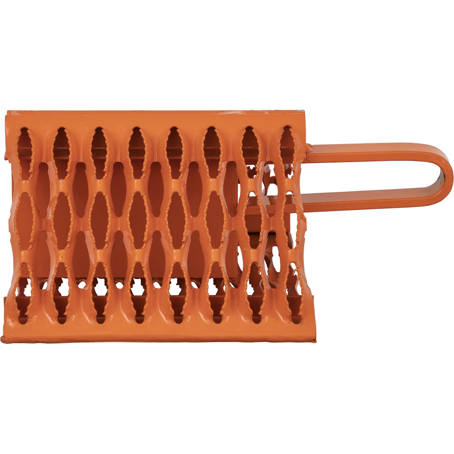 Orange Powder Coated Buyers Products WC091061 Galvanized Serrated Wheel Chock with Built-in Handle, 9 x 10 x 6 Inch, Extra Grip for Off-Road, Ice & Snow Conditions; Stable Tire & Trailer Chock