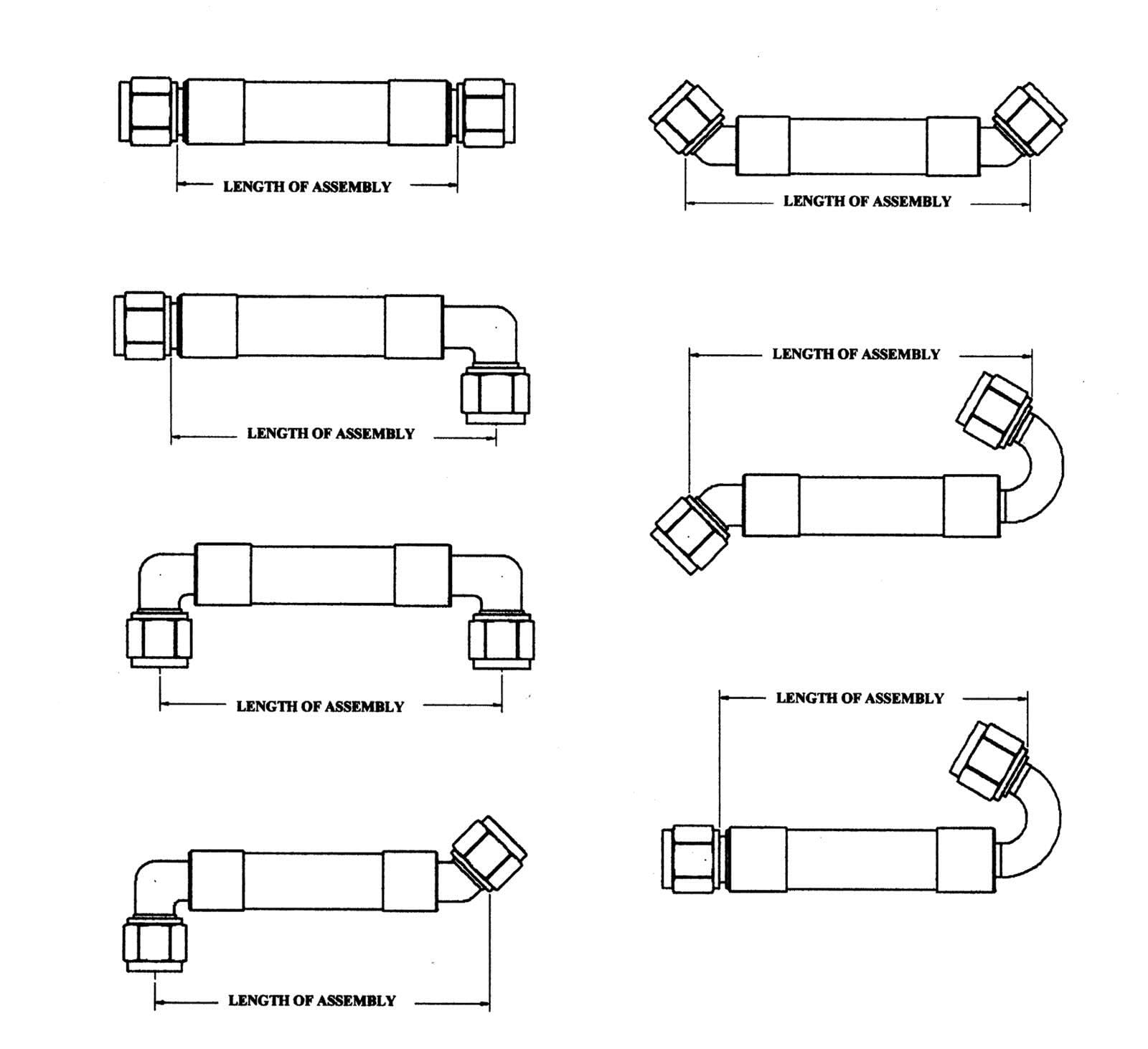 Black -10AN Fragola PTFE Hose Assembly Straight x Straight 96in