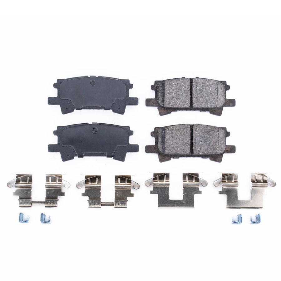 Power Stop Brake Kit Front For Lexus RX330 2004-06 |RX350 2007-09 |RX400h 2006-08 |Toyota Highlander 2004-07 - Ceramic Brake Pads With Installation Hardware, 17-996
