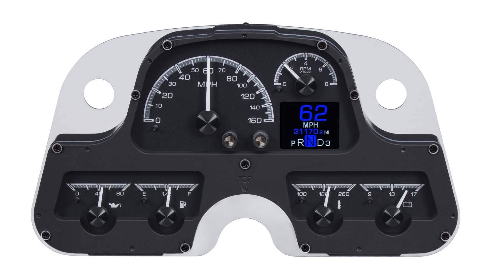Dakota Digital HDX-62T-FJ-K Dash Gauge System Compatible with 1962-84 Toyota FJ Customizable Black Alloy