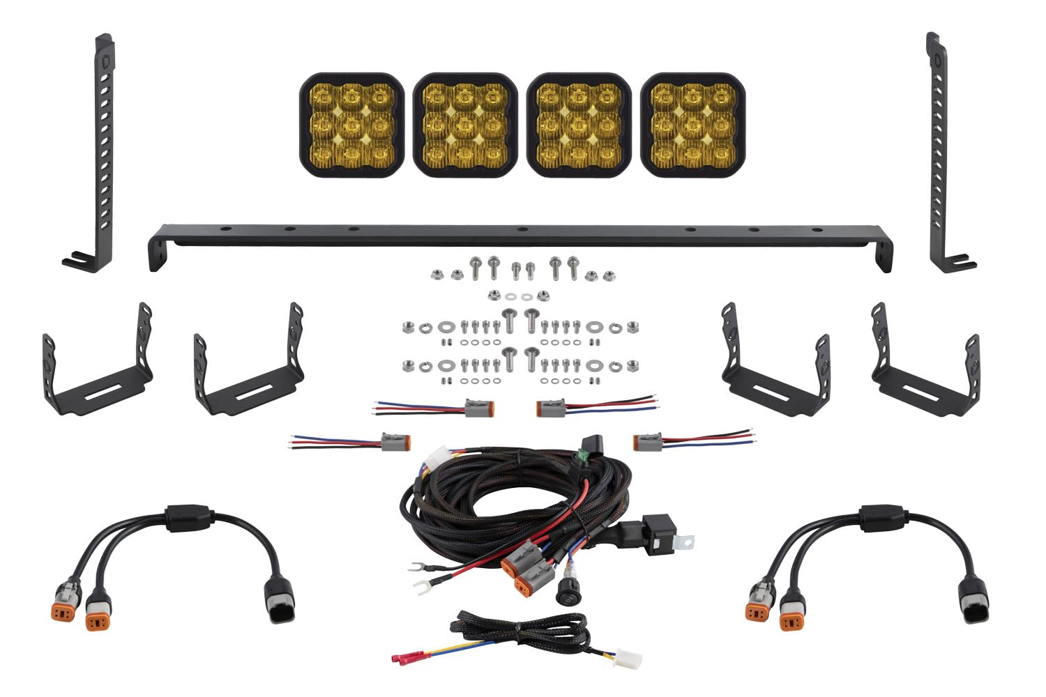 Diode Dynamics 4-Pod Kit SS5 Stealth LED compatible with 2014-2024 Toyota 4Runner, Yellow Driving Pro