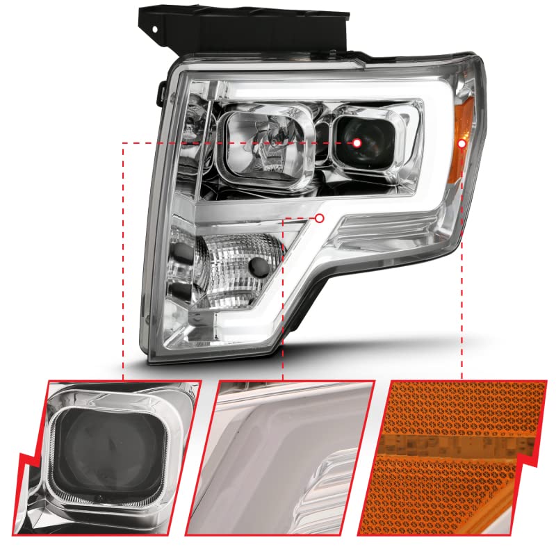 PROJECTOR PLANK STYLE FORD F-150 09-14 HEADLIGHTS CHROME (FOR HALOGEN MODELS)