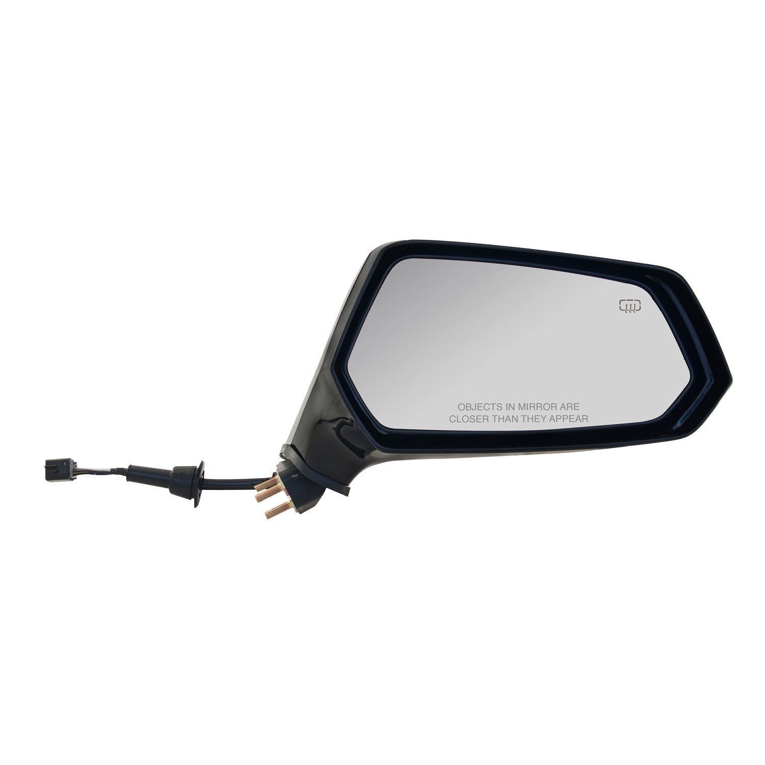 Passenger Side Fit Mirror for Chevrolet Camaro Coupe, Convertible, Black PTM, Non-Foldaway, w/o auto dimming, Heated Power
