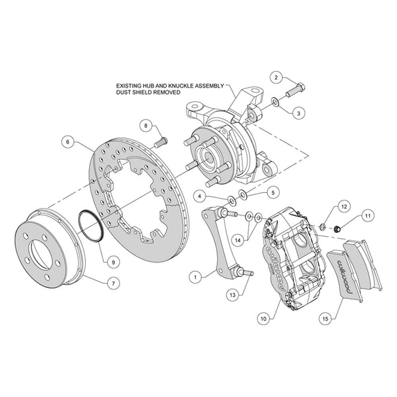 Front FNSL4R Kit,12.19", Drilled, Red