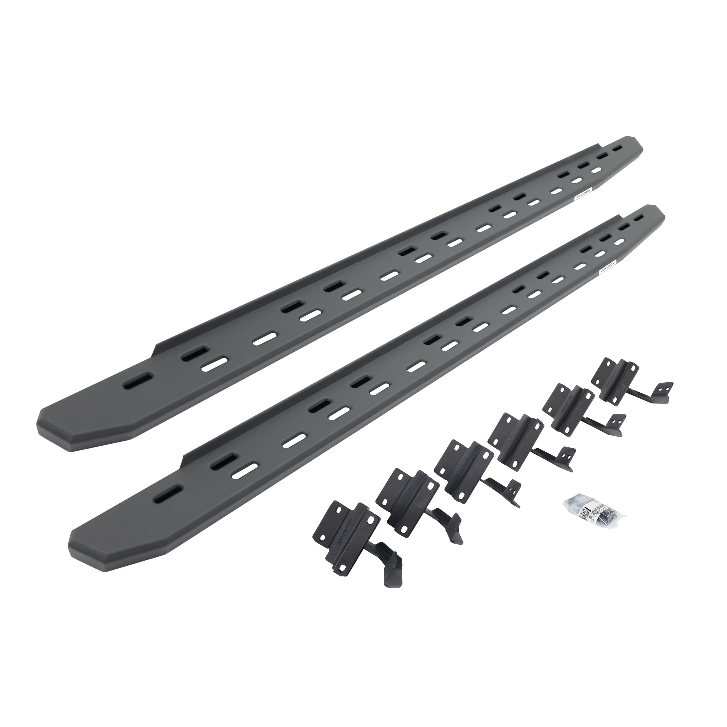 Go Rhino Slim RB30 Running Boards & Brackets | Galvanized Steel, Textured Black | 69617780SPC | Fits 2015-2024 Ford F-150 Super Cab; 2017-2023 Ford F-250/F-350 & Others (See Description)