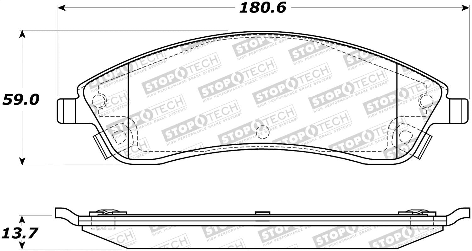 Front StopTech 308.10190 Brake Pads with Shims and Hardware Street