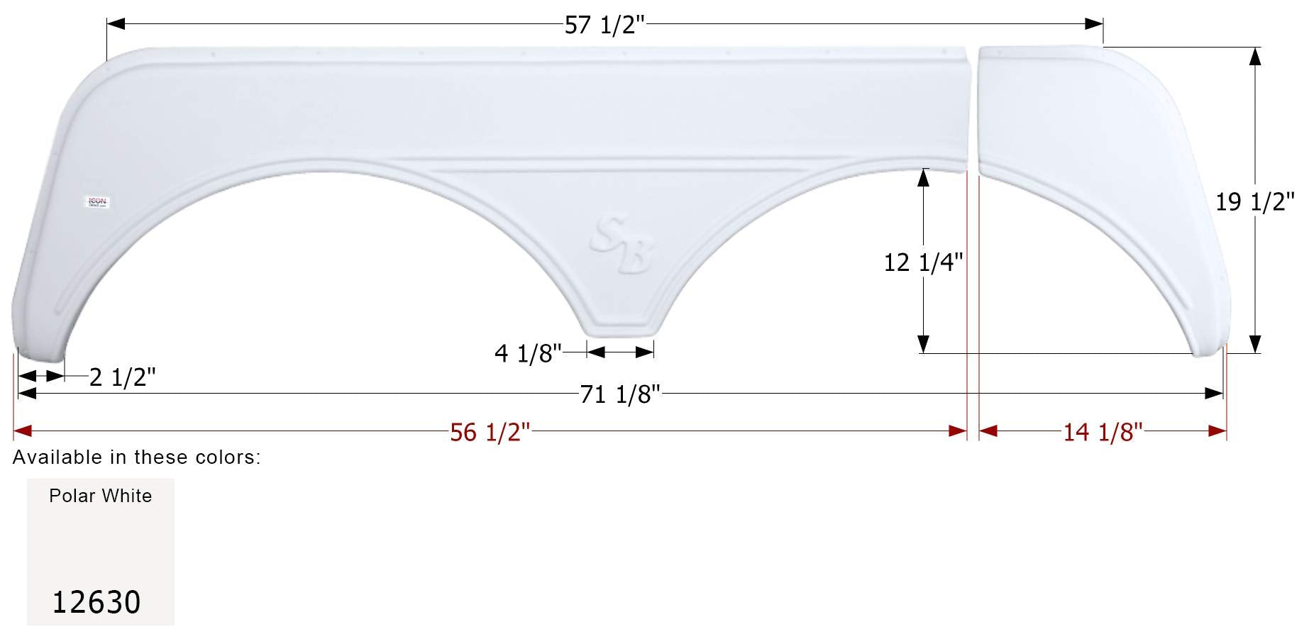 Fender Skirt ICON, Tandem, Sunnybrook, FS2630, Polar White