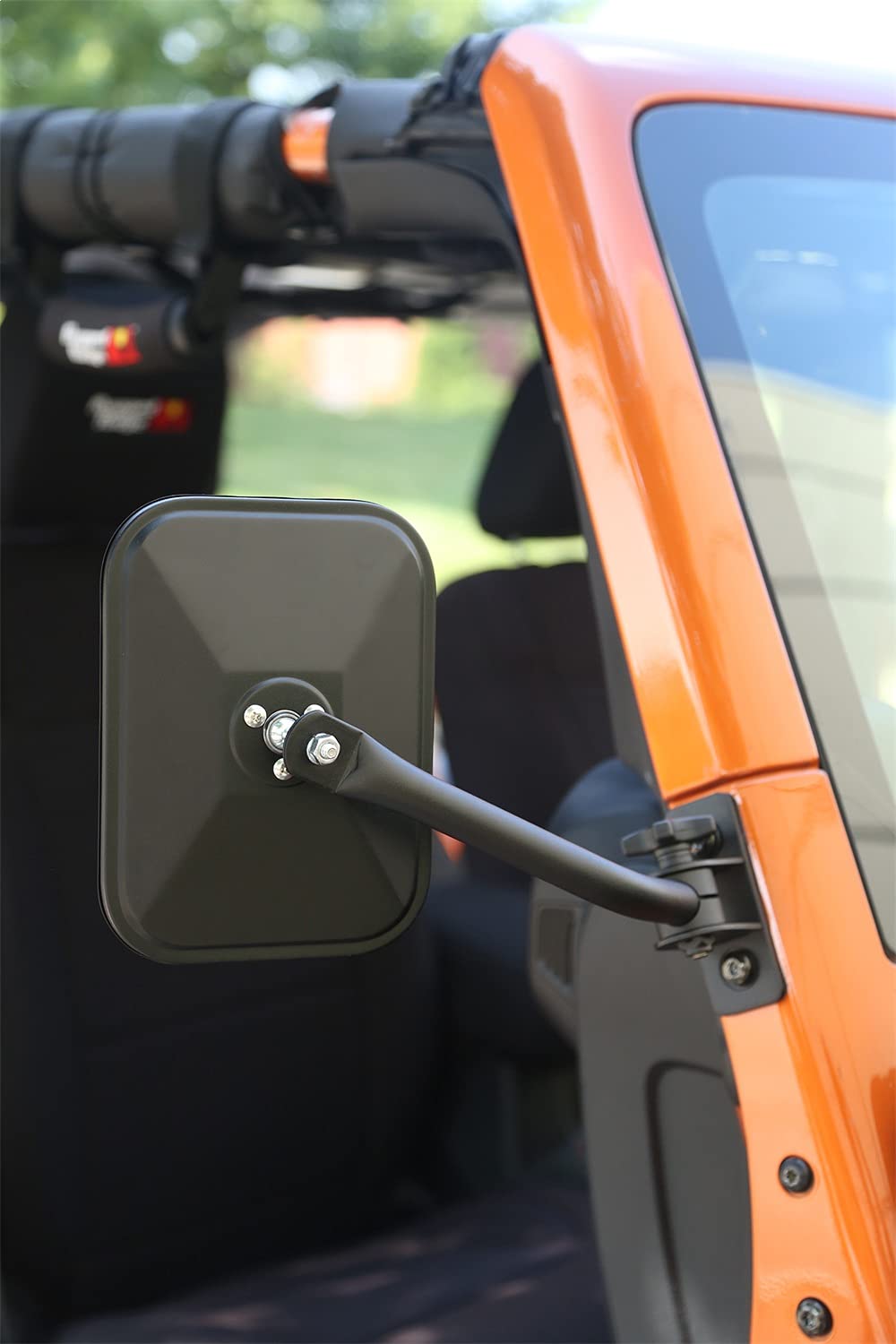 Quick Release Mirror, Rugged Ridge | Rectangular, Textured Black | 11025.18 | Fits 1997-2018 Jeep Wrangler