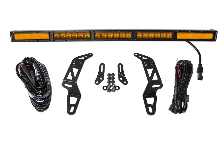 SS30 Bumper Bracket Kit Diode Dynamics for 2018-2021 Jeep JL Wrangler/Gladiator, Amber Combo Single