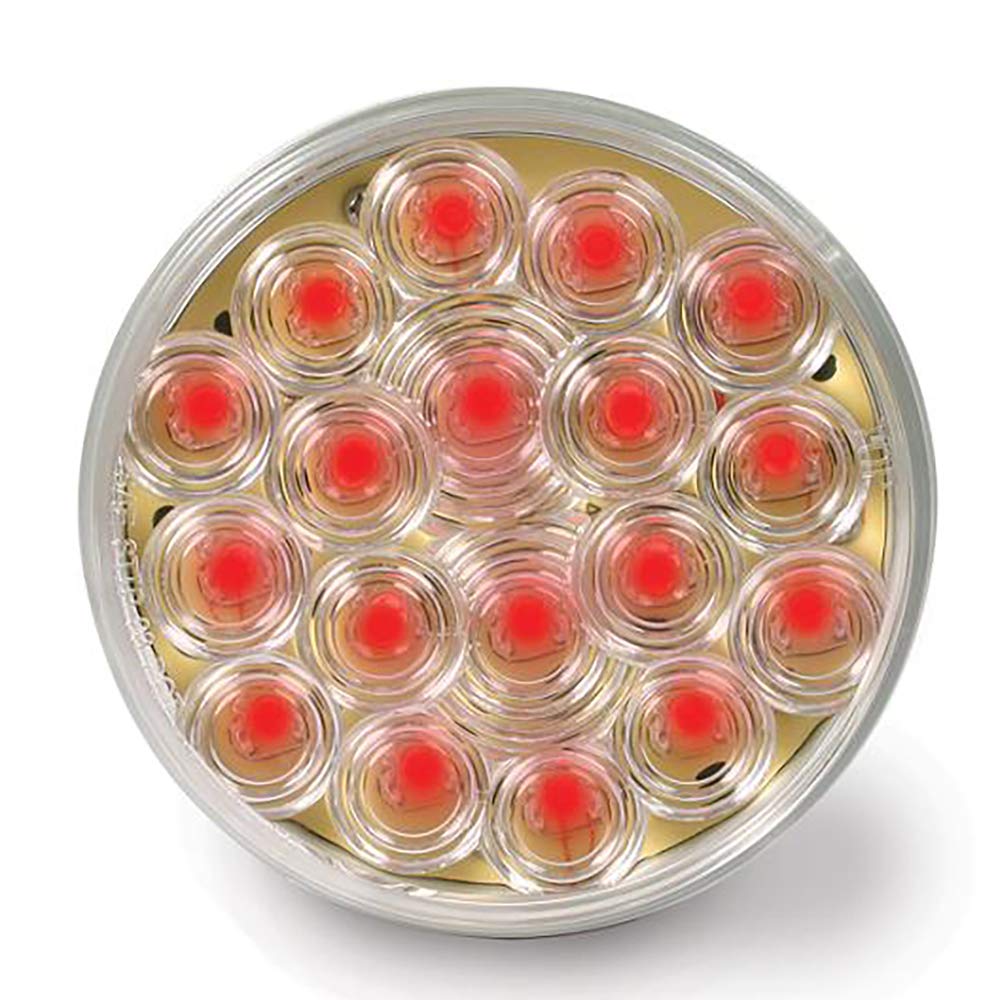 Custer 4" Round Red LED Light CPL4CR-K with Clear Lens Light Kit