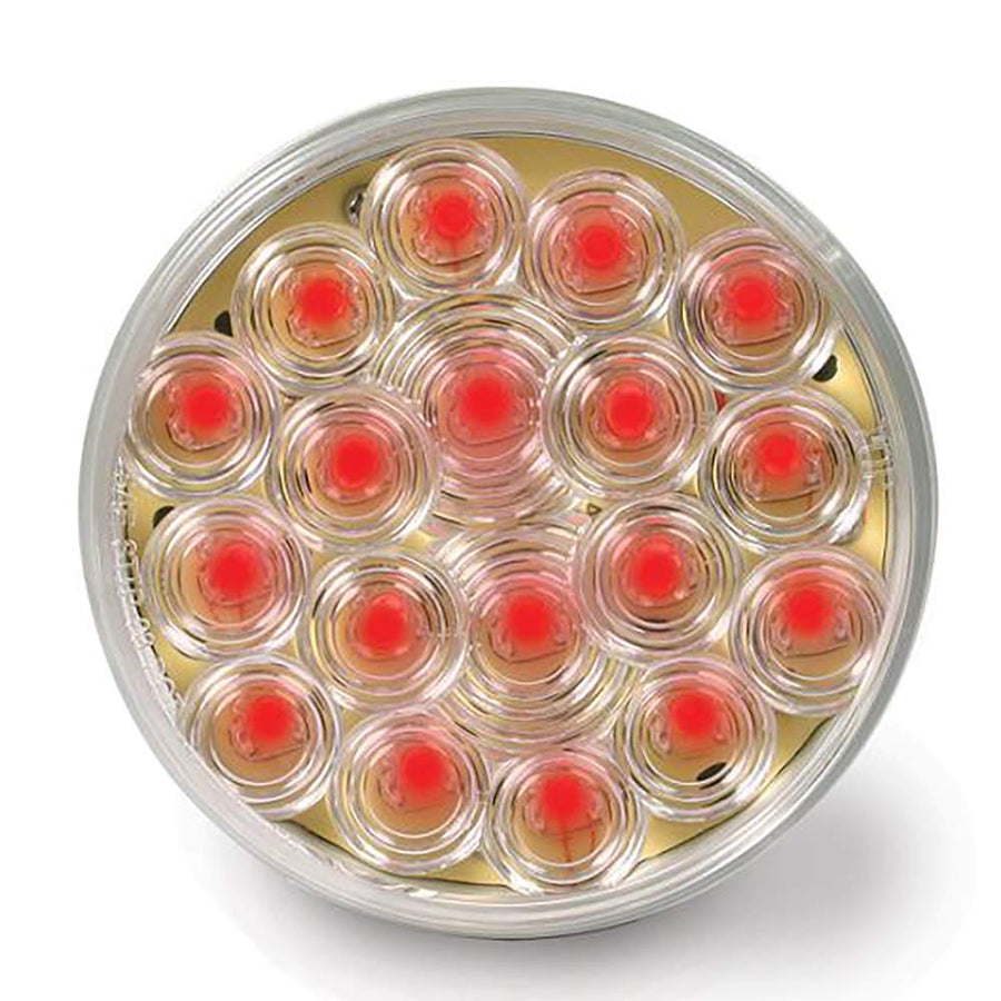 Custer 4" Round Red LED Light CPL4CR-K with Clear Lens Light Kit
