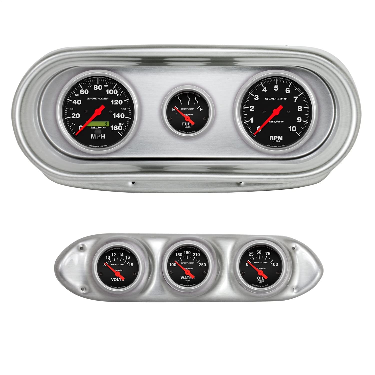 AutoMeter Dash Kit Direct Fit, Nova 62-65, Tach/Mph/Fuel/Oilp/Wtmp/Volt, Sport-Comp (2127-11)