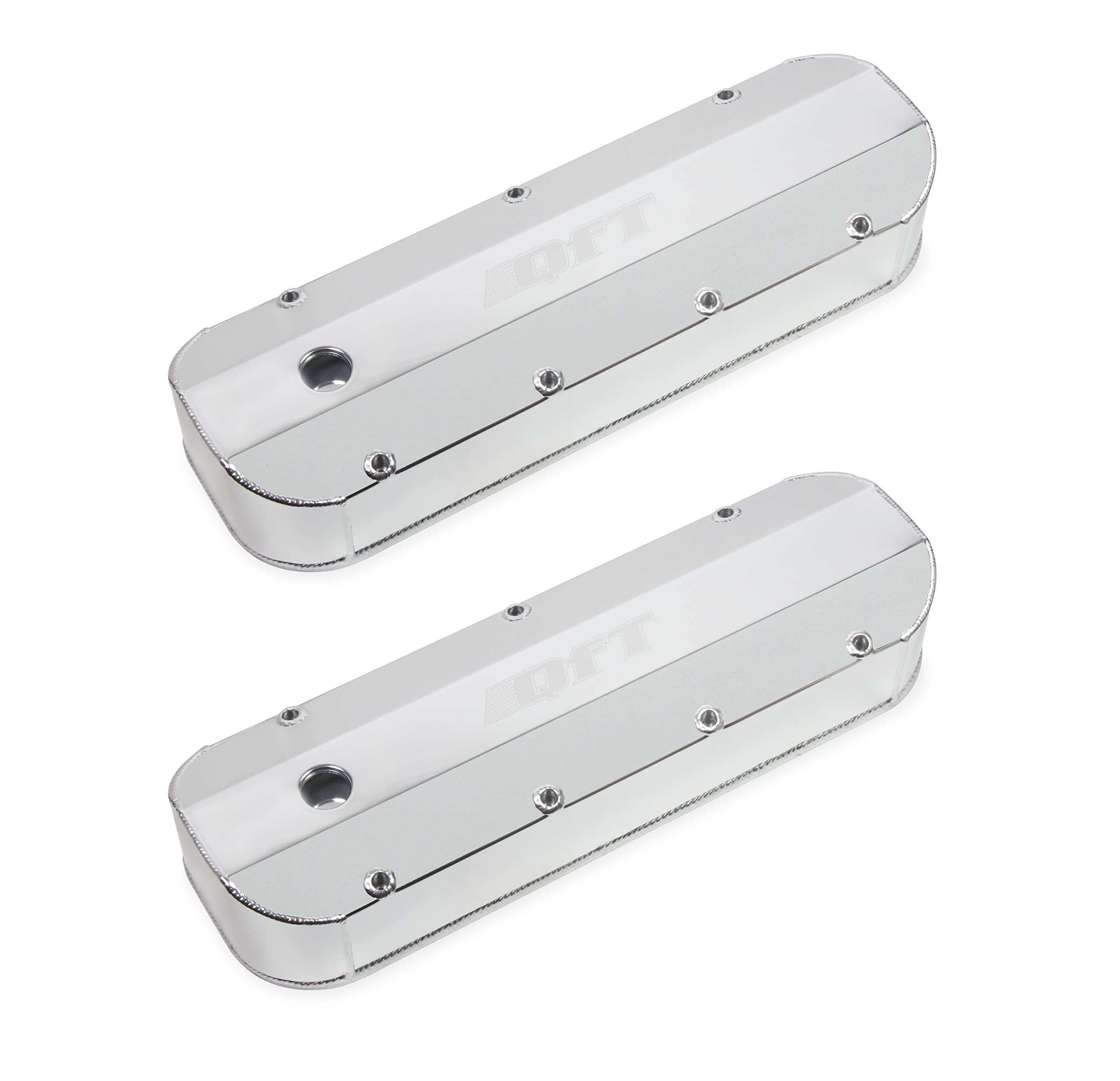 Quick Fuel Fabricated Aluminum Valve Cover-Silver Finish 128-22QFT