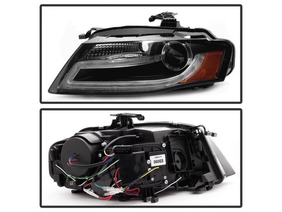 Audi A4 09-12 Spyder 5081544 Projector Headlights - Halogen Model Only (Not Compatible with Xenon/HID Model) - DRL LED - Black