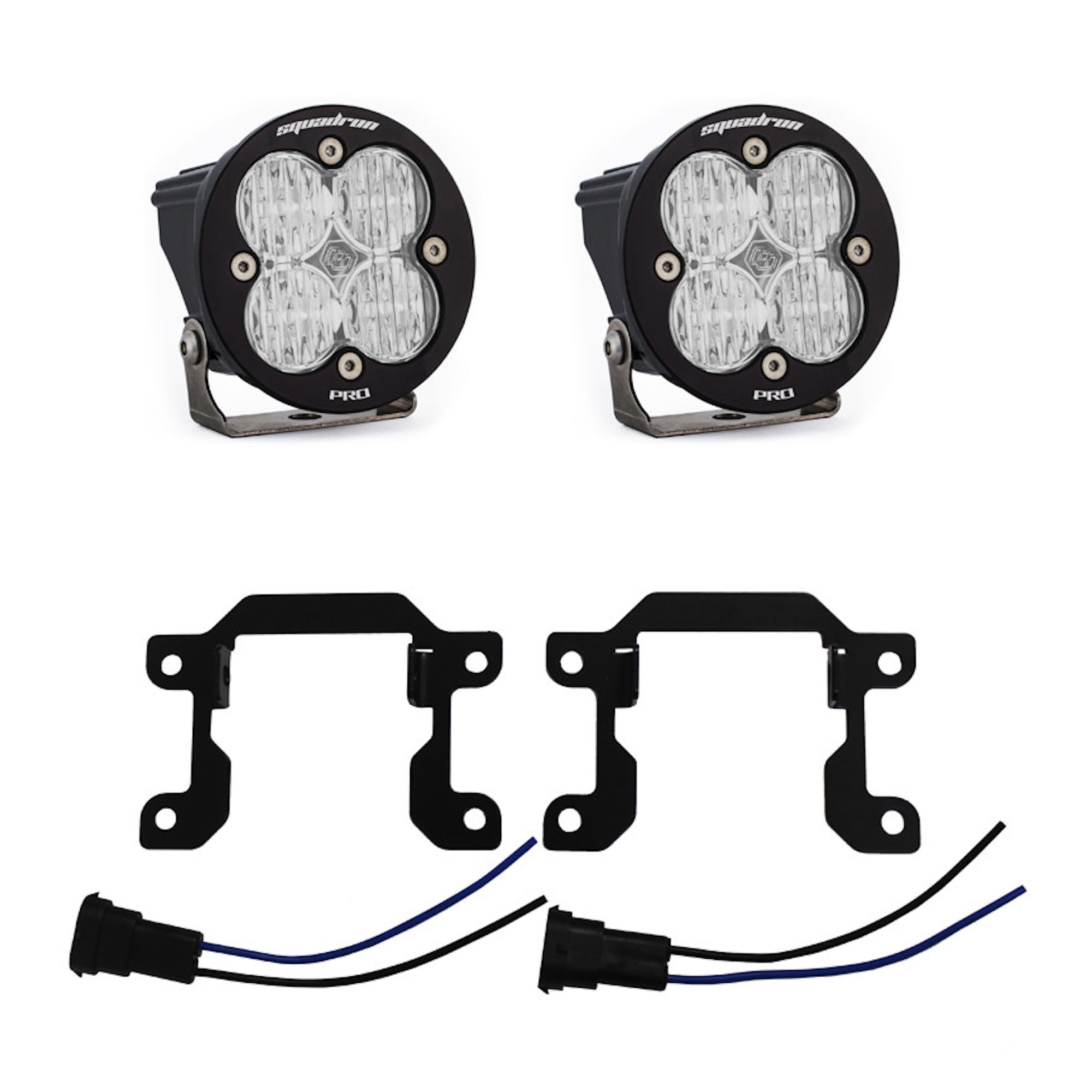 Baja Designs Fog Pocket Squadron Sport LED Light Kit fits Dodge Ram 2500/3500 Big Horn 2019-21 (Wide Cornering; Clear)