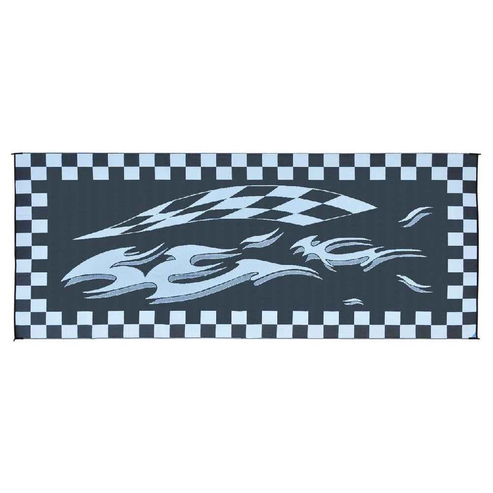 Camping Stylish HC1 Black/Flag 8' x 20' Checkered Mat