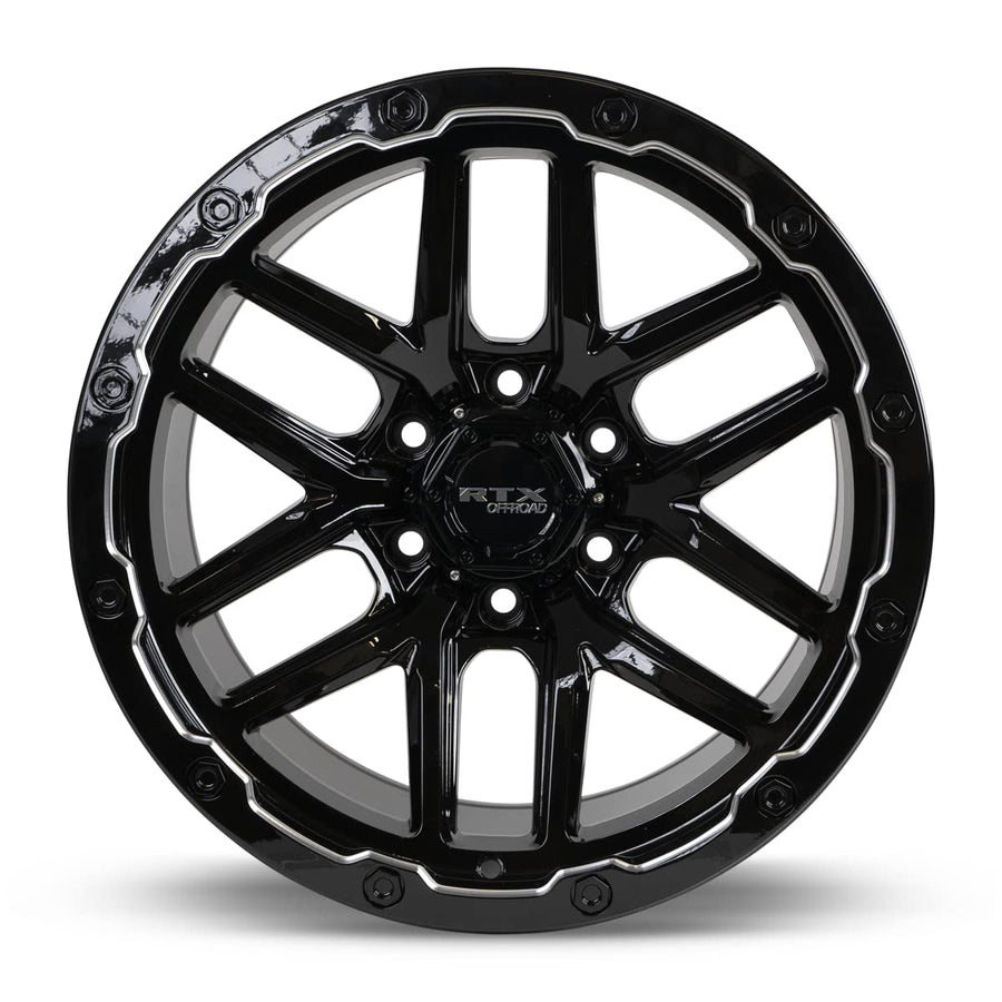 RTX® Volcano, 083003, Gloss Black Milled Edge, 20x10 6x135 ET-18 CB87.1 (Offroad)