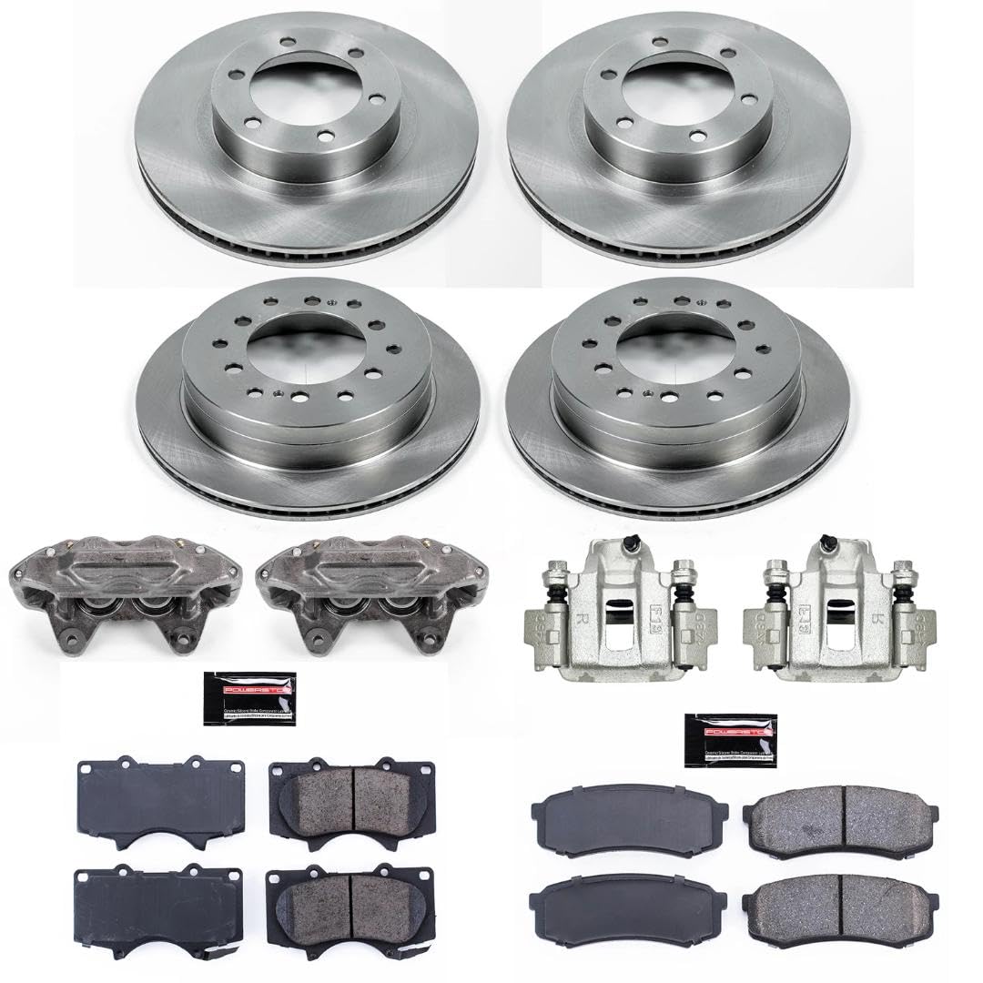 Power Stop KCOE2422 Replacement Autospeciality Front and Rear Caliper Kit- OE Rotors, Ceramic Brake Pads, Calipers For Toyota 4Runner 2003-2009 [Model Specific]