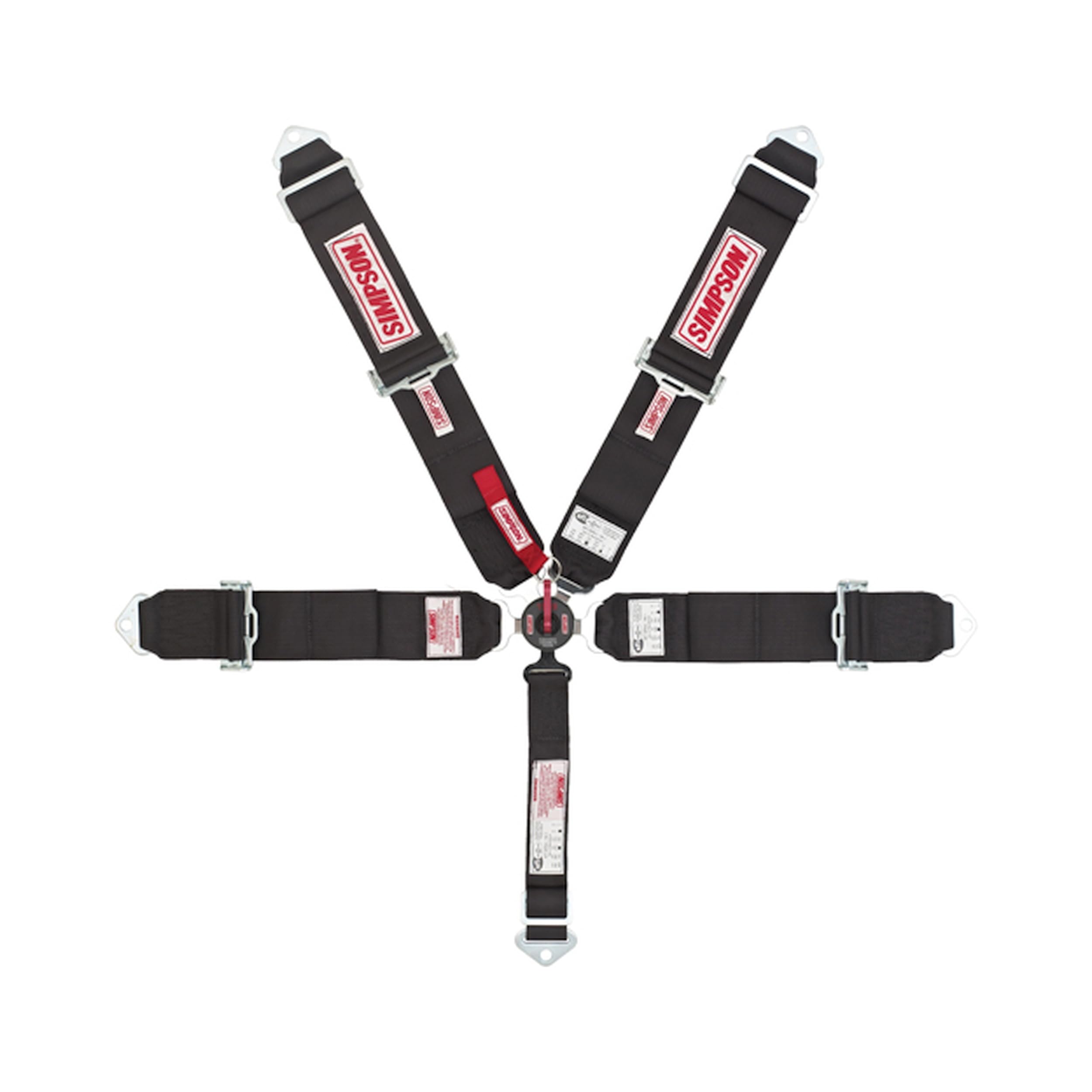 Simpson Racing L&L Harness 29110BKL1X - Camlock (Lever) - SFI 16.1-55" Long - 5-Point - Pull Down - Bolt-in - Black