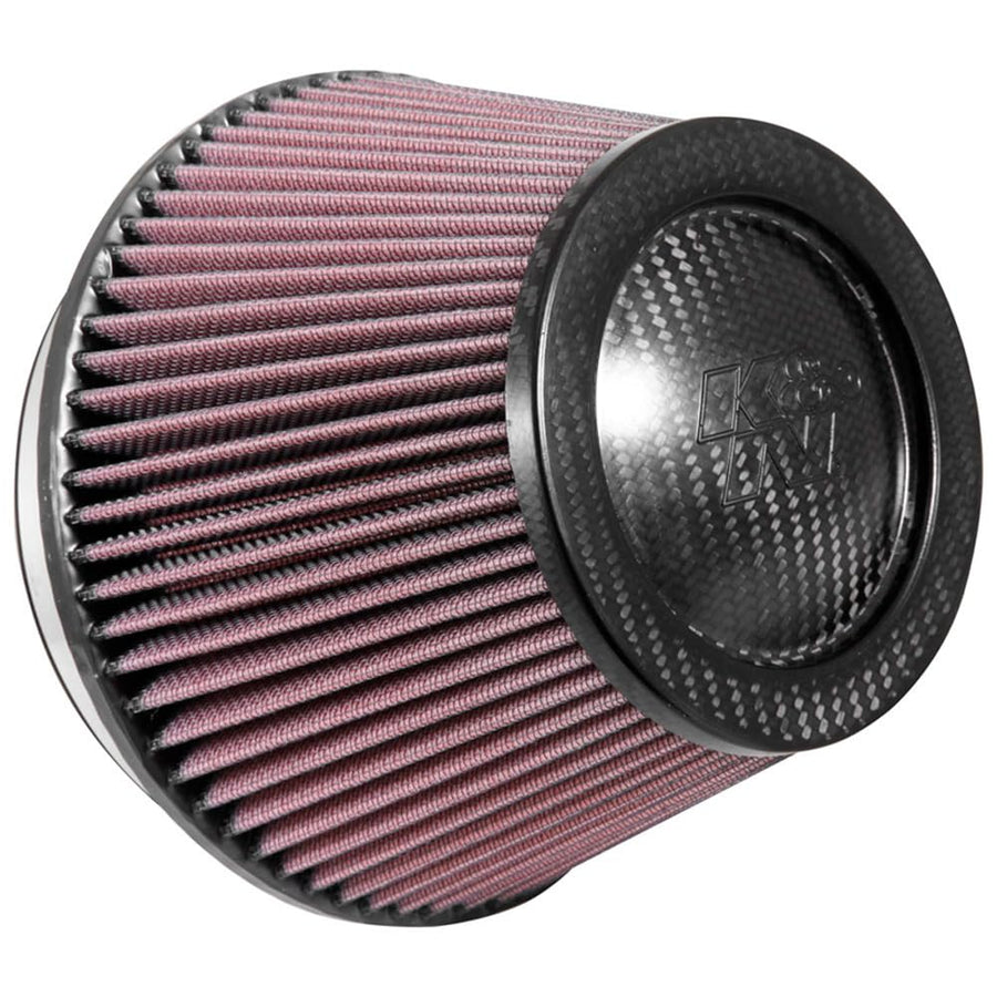 High-Flow K&N Original Lifetime Universal Air Filter - Carbon Fiber Top: High Performance, Premium: Flange Diameter: 6 In, Filter Height: 5 In, Flange Length: 1 In, Shape: Tapered Conical, RP-2960