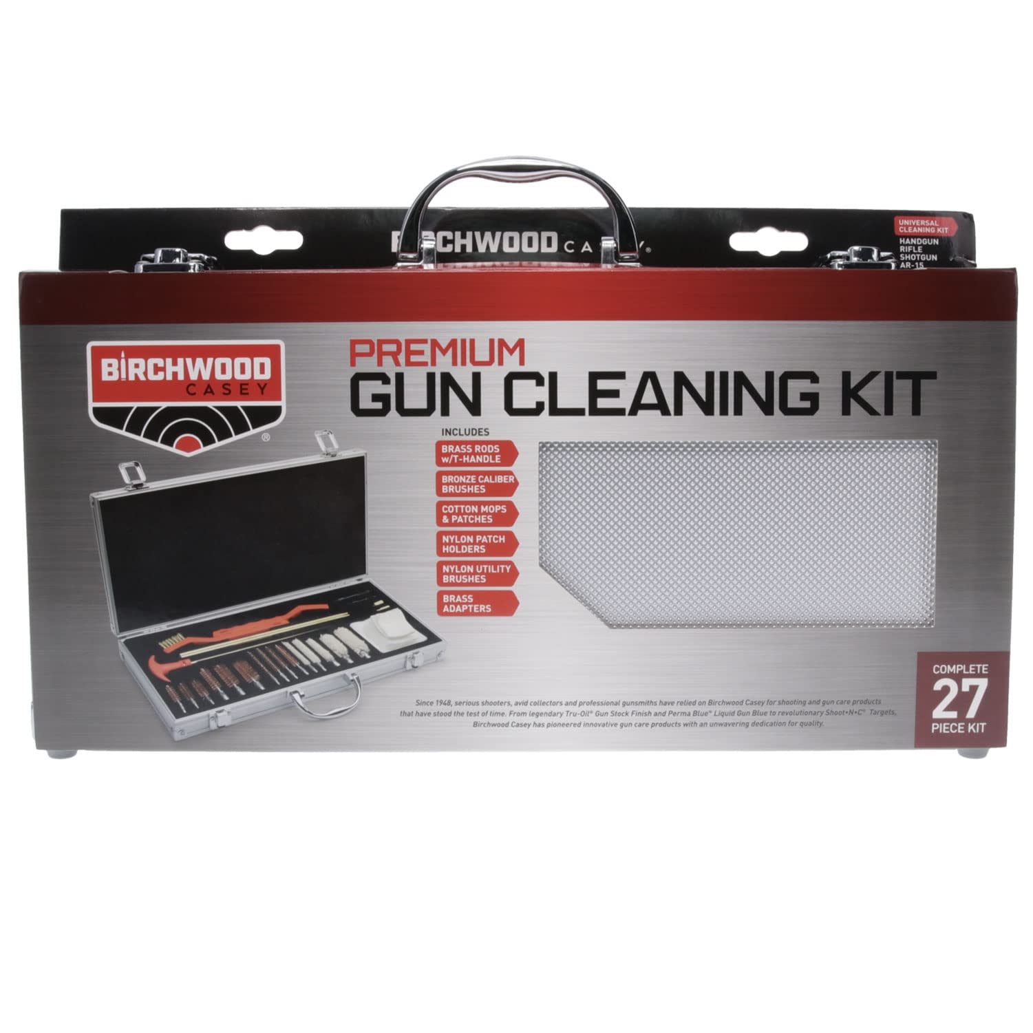 Premium Gun Cleaning Kit Birchwood Casey | Durable Versatile Gun Maintenance Cleaning Tools Set | Brushes, Mops, Patches, Rods, Adapters & Case Included