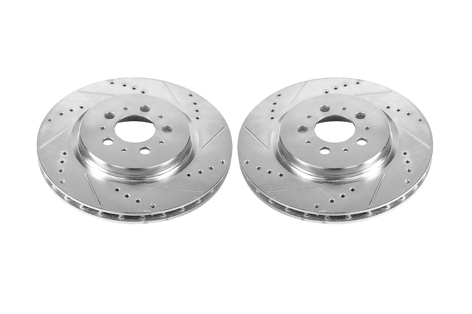 Power Stop Rear EBR1071XPR Drilled and Slotted Evolution Rotor (Pair) For Volvo S60 2004-2007, Volvo V70 2004-2007 [Model Specific]