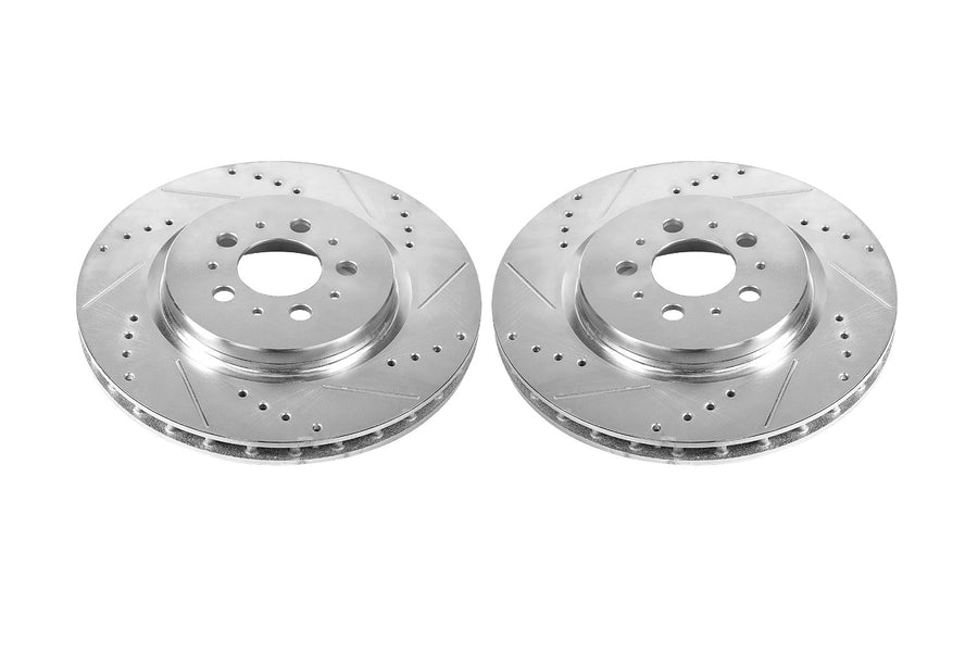 Power Stop Rear EBR1071XPR Drilled and Slotted Evolution Rotor (Pair) For Volvo S60 2004-2007, Volvo V70 2004-2007 [Model Specific]