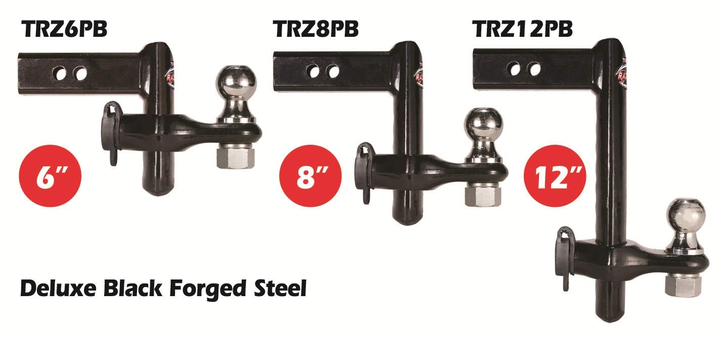 8" Trimax TRZ8PB Black Powder Coat Drop Hitch