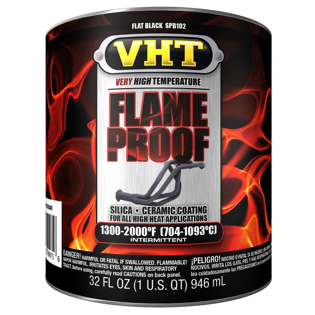 VHT SP102 Very High Heat Spray Paint Flameproof Coating – Black Flat Finish – 11 oz Aerosol Can