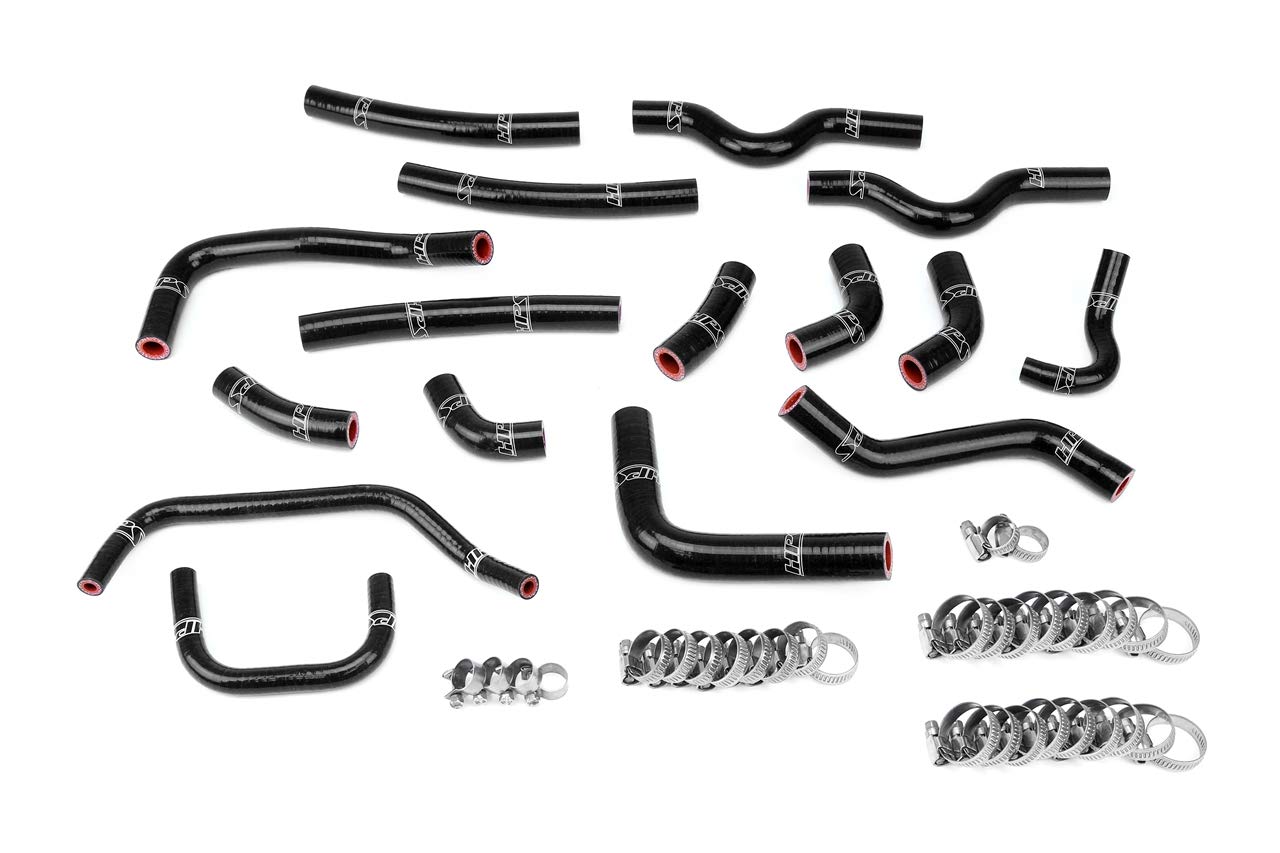 HPS Black Silicone Heater Hose Kit OEM Replacement Coolant Compatible for 2003-2007 Lexus LX470 Toyota Land Cruiser 4.7L V8 J100, 57-1911-BLK
