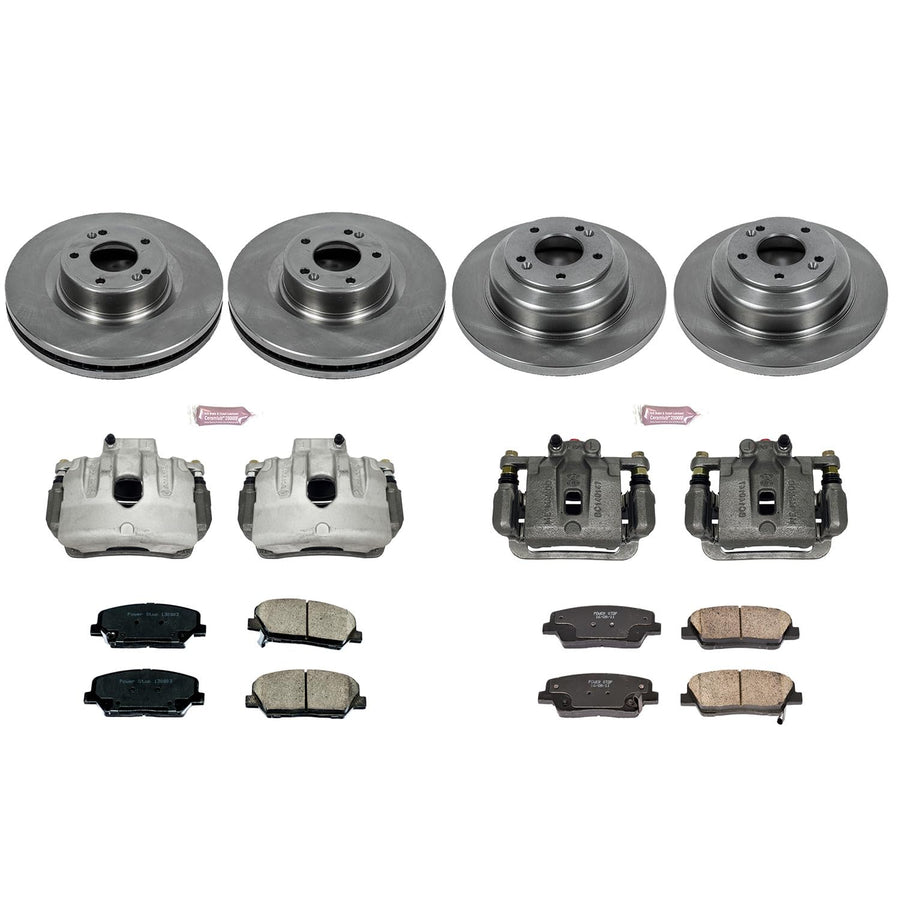 Power Stop KCOE6170 Replacement Autospeciality Front and Rear Caliper Kit- OE Rotors, Ceramic Brake Pads, Calipers For Hyundai Genesis Coupe 2010-2016 [Model Specific]