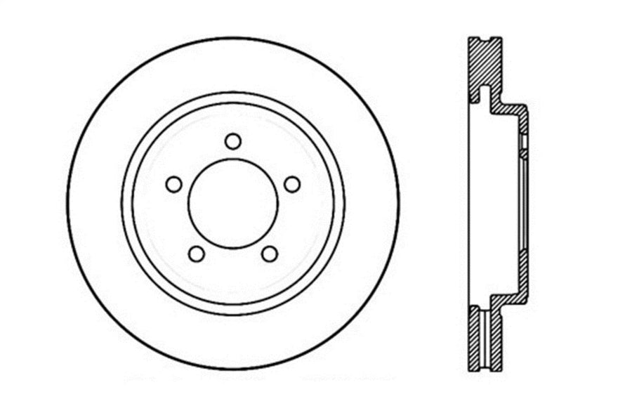 Sport StopTech Cross Drilled Brake Rotor; Front Left 128.65118L