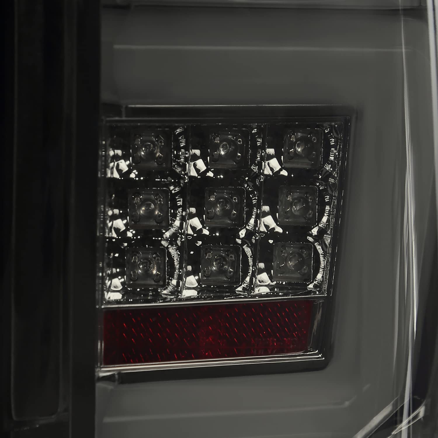 Smoke Tail Lights w/LED Bar SPEC-D TUNING Compatible with 2009-2014 Ford F150, Left + Right Pair Assembly