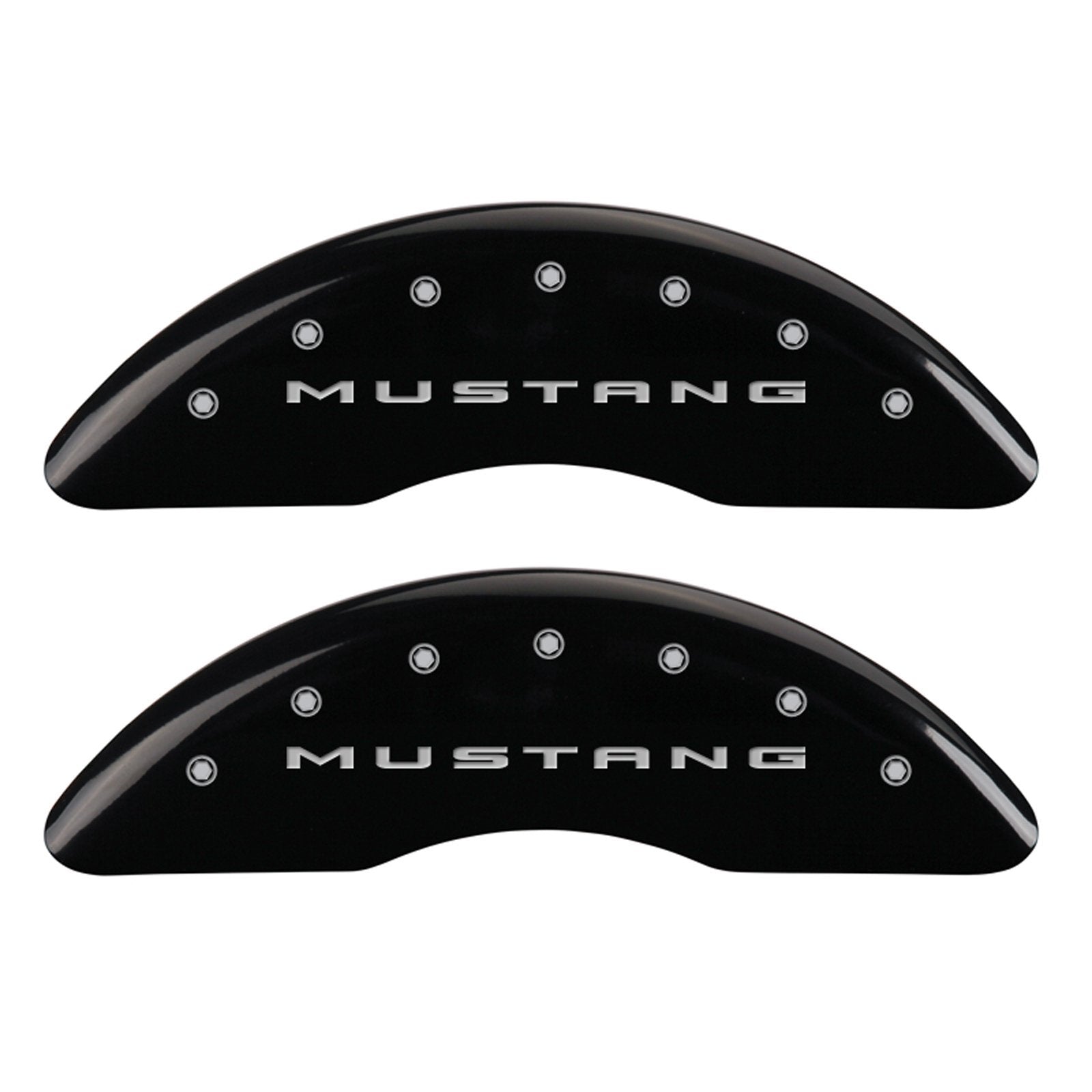 Black MGP Caliper Covers 10204SM32BK Engraved with Silver Mustang (2015)/3.7 (Set of 4)