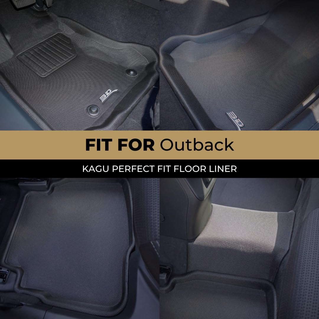 Custom Fit 3D MAXpider Kagu Floor Mat (Black) Compatible with Subaru Legacy/Outback 2020-2025 - Full Set