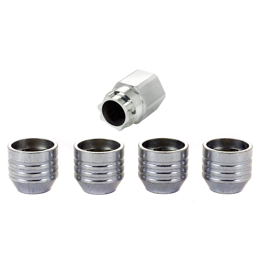 Cone Seat McGard 24015 - Under Hub Cap Wheel Locks (9/16" - 18 Thread Size) - Set of 4,Silver, 4 Locks / 1 Key