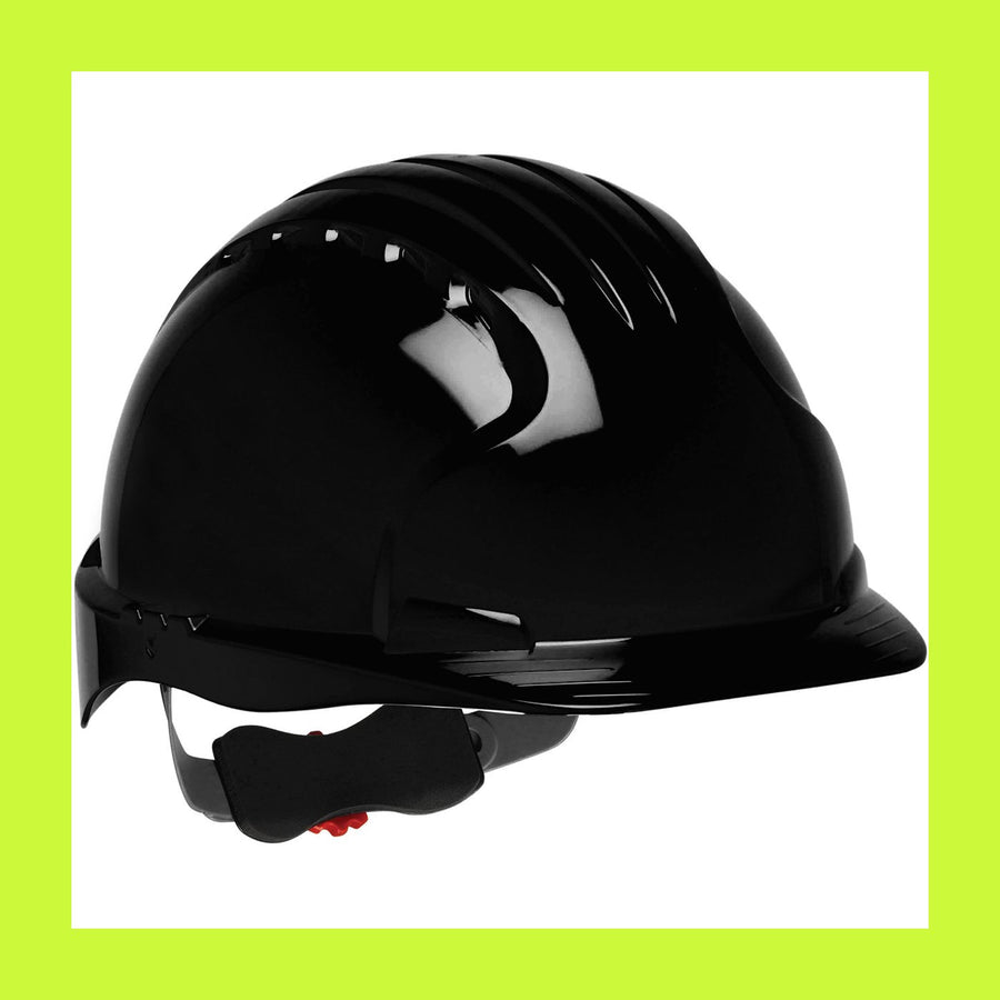 Deluxe Evolution 6151 280-EV6151-10 Standard Brim Hard Hat with HDPE Shell, 6-Point Polyester Suspension and Wheel Ratchet Adjustment