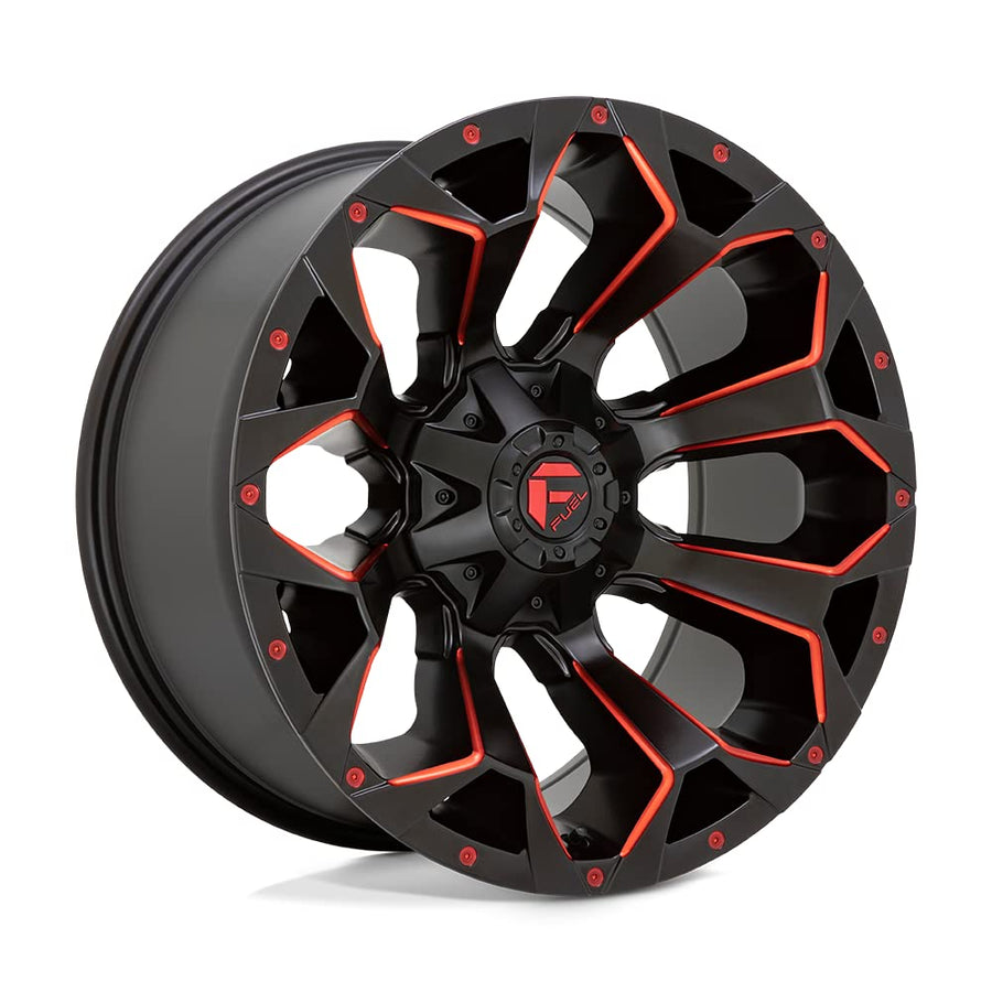 D787 ASSAULT FUEL OFF-ROAD 20X10, 5X4.5/5.0, 4.79, 18mm MATTE BLACK RED MILLED - D78720002647