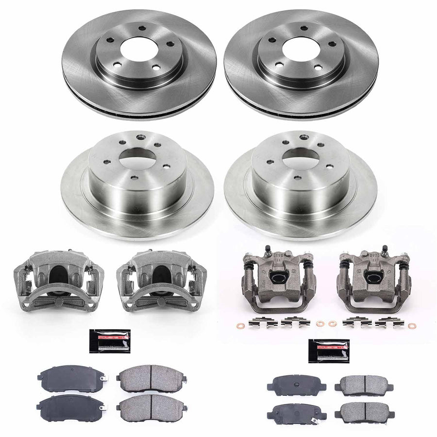 Power Stop KCOE6960A Stock Replacement Brake Kit Front & Rear with OE Calipers For Nissan Sentra 2013-2018 [Model Specific]