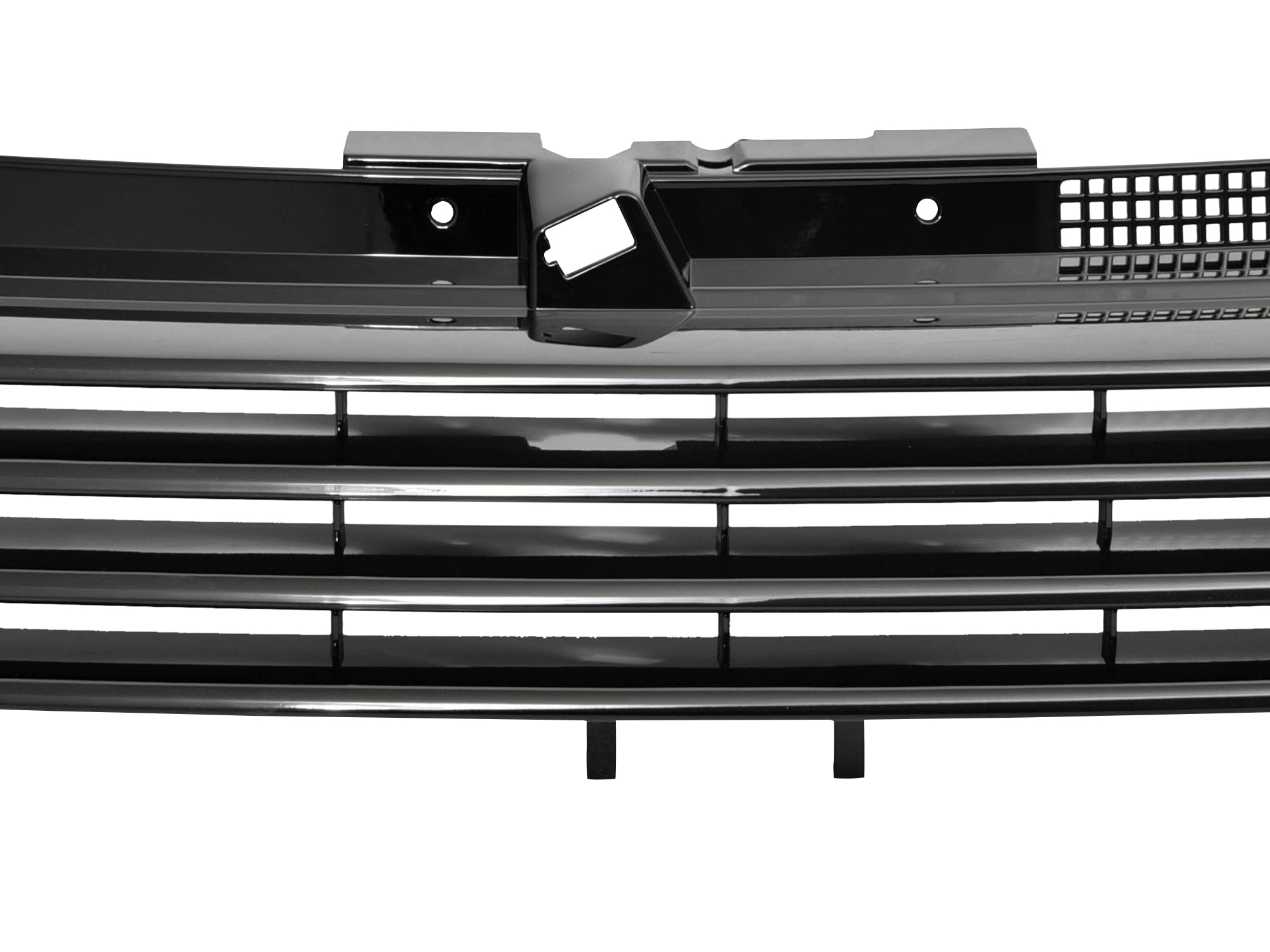 Horizontal Armordillo Front Hood Bumper Grille 7150515 - Gloss Black Fits 1999-2004 Volkswagen Jetta
