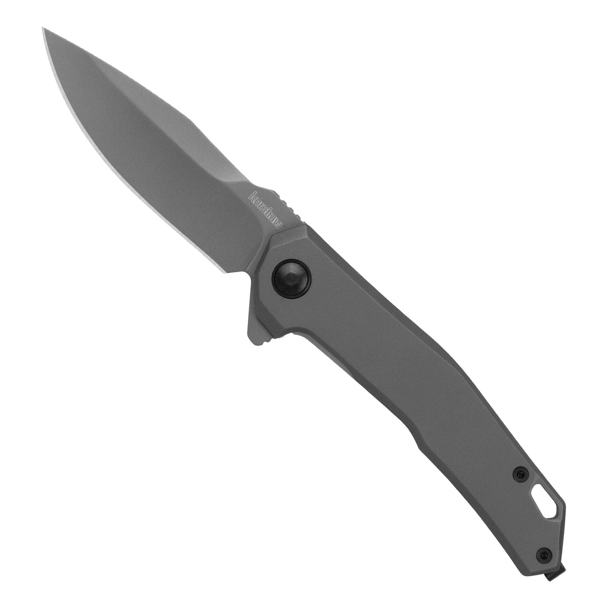 Kershaw Pocket Knife Helitack, Matte Gray Design, 3.26 Inch Stainless Steel Drop Point Blade, EDC with Assisted Opening, Contoured Steel Handle, Everyday Carry Pocket Knife for Men and Women