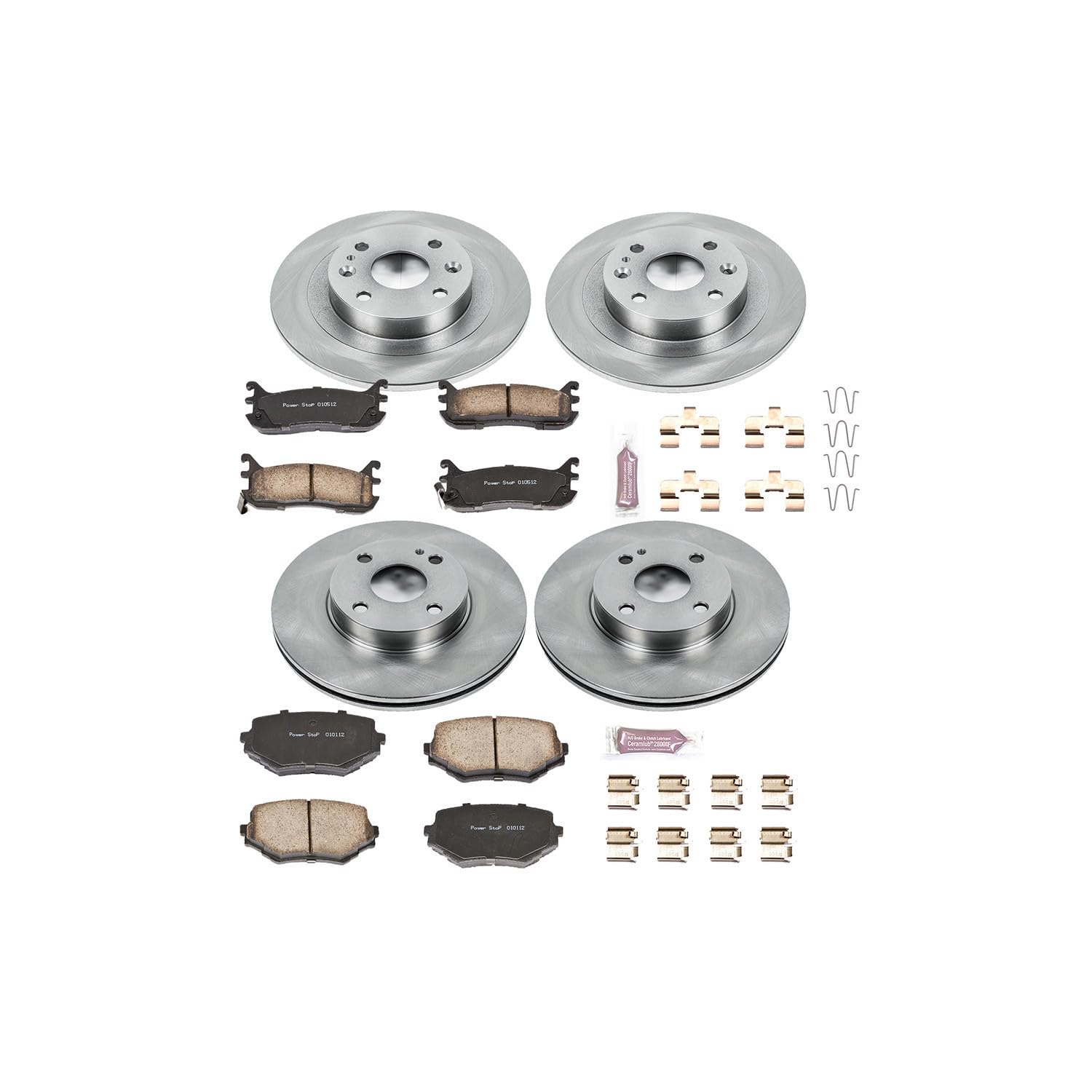 POWERSTOP Autospecialty KOE794 Front and Rear Replacement Brake Kit-OE Brake Rotors & Ceramic Brake Pads For 1994-2005 Mazda Miata [Application Specific]