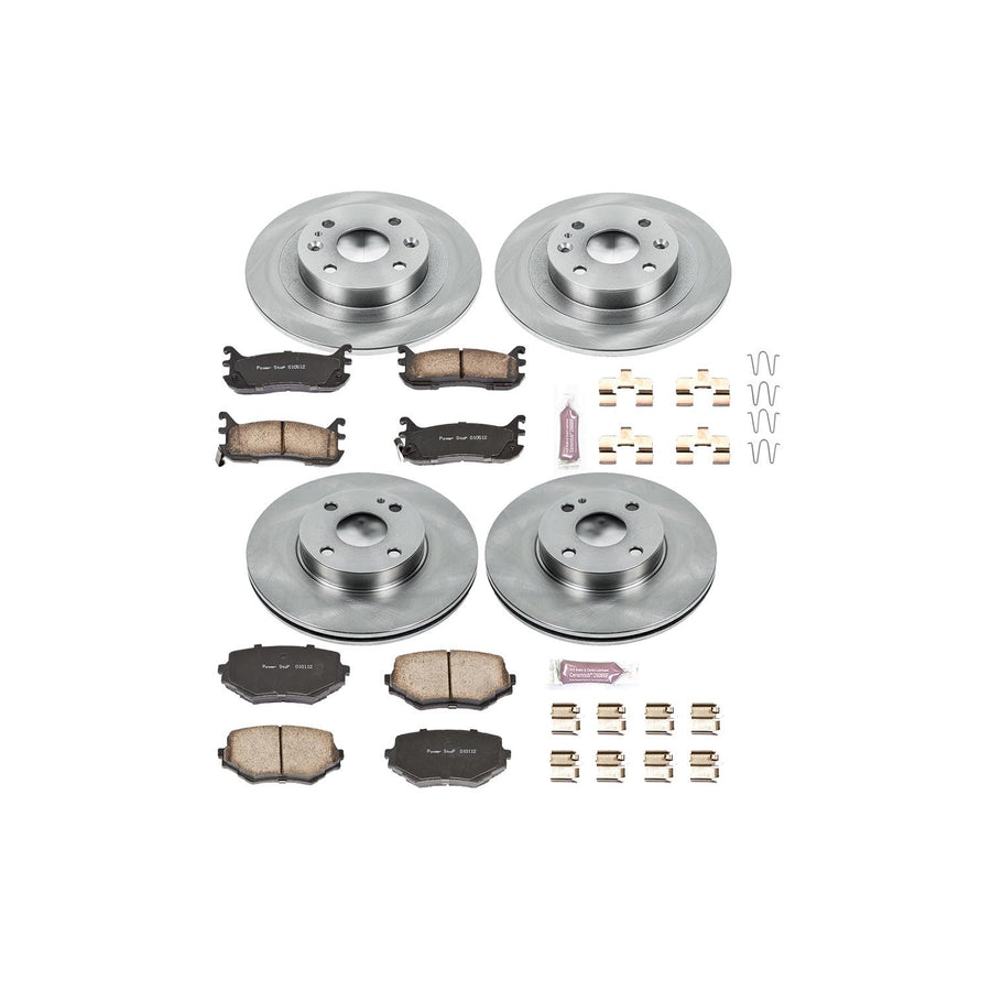 POWERSTOP Autospecialty KOE794 Front and Rear Replacement Brake Kit-OE Brake Rotors & Ceramic Brake Pads For 1994-2005 Mazda Miata [Application Specific]