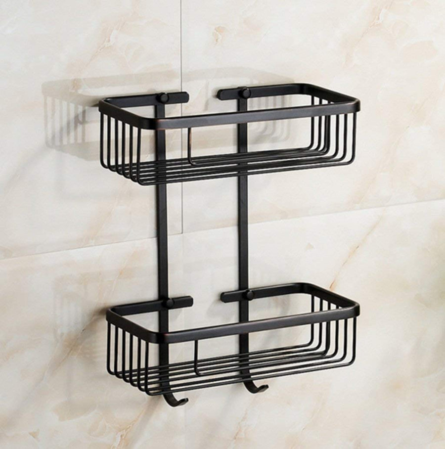Basket Rack Four Corners Black Bathroom Accessories Bathroom Hardware Pendant Black Bronze Retro Shelves Bathroom Shelf