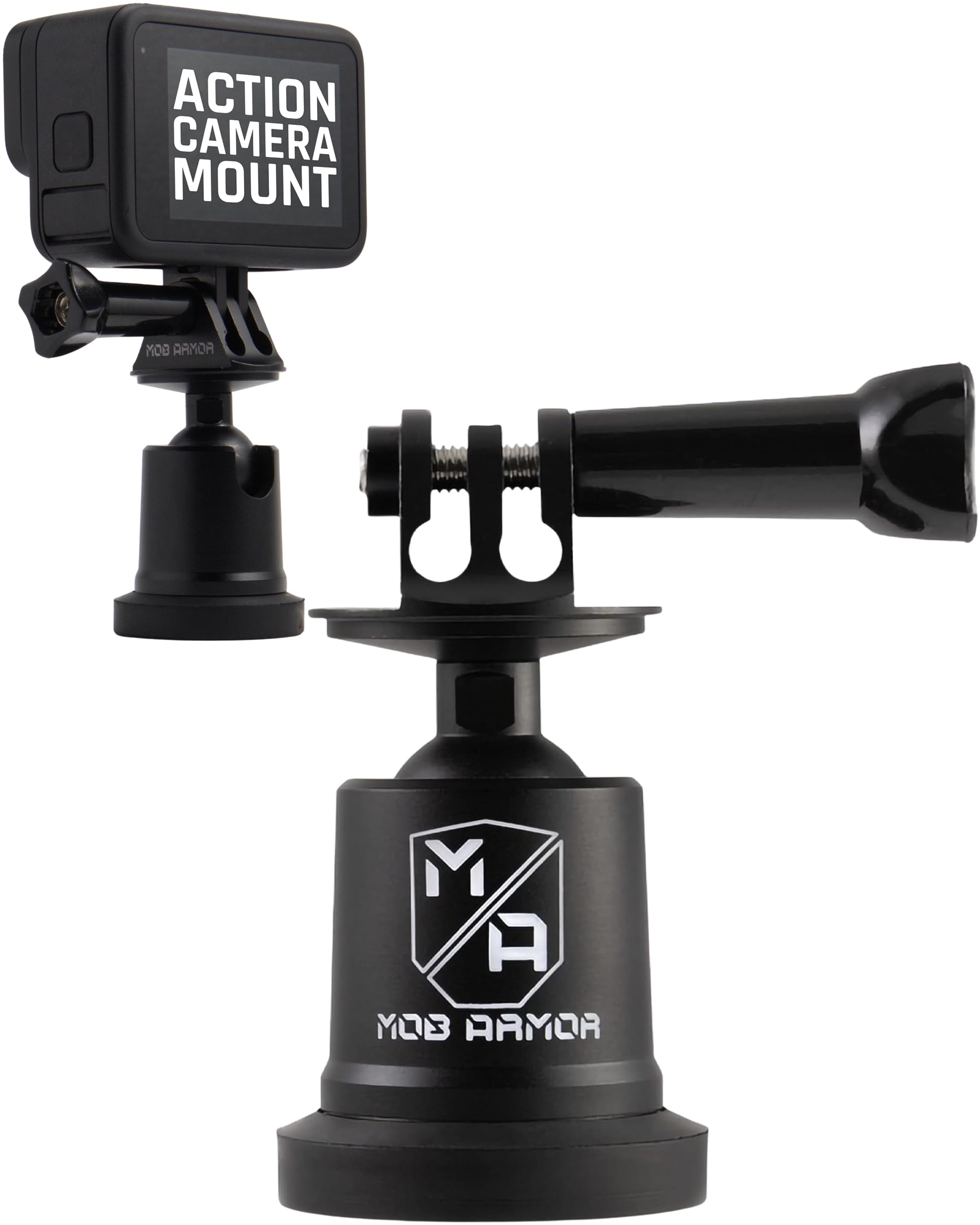 Mob Armor Pivot Mount Action Camera - Heavyduty Magnetic Base for GoPro and Action Cameras, Adjustable 90° Ball Joint, and Ultra-Strong 90 lb Pull-Force for Versatile Filming (5 x 5 x 5 Inches)