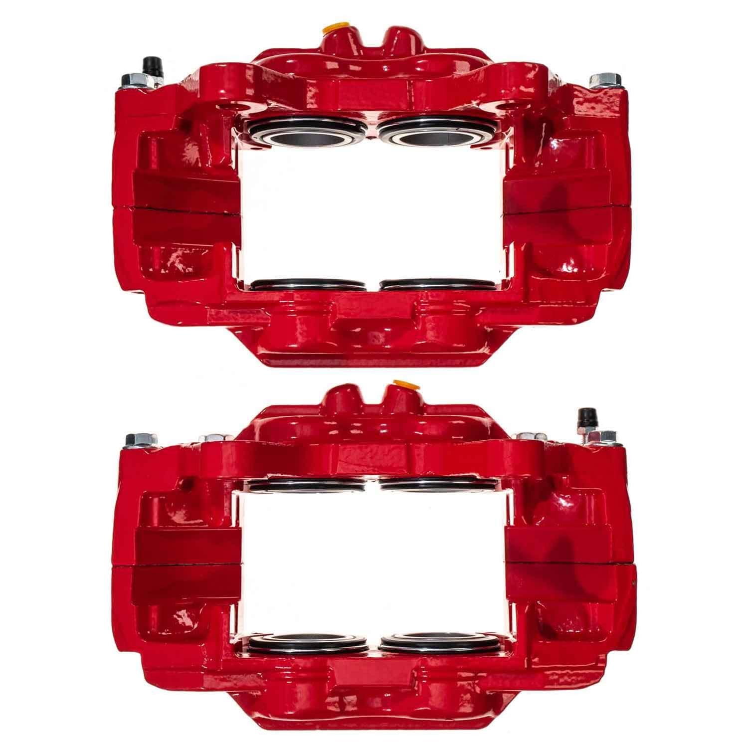 Power Stop S15020 Front Pair of High-Temp Red Powder Coated Calipers For Lexus GX460 2016-2023, Toyota 4Runner 2015-2024 [Model Specific]